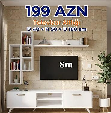 televizor per page 40: Televizor altlığı dəsti Ölçülər: D 40 × H 50 × U 180 sm Qiymət: 199 — 1