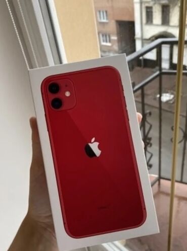 Apple iPhone: IPhone 11, Б/у, 64 ГБ, Красный, Зарядное устройство, Чехол, Коробка, 75 %