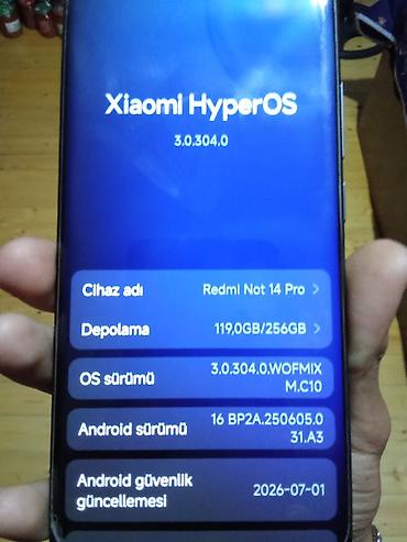 Mobil telefonlar: Redmi Note 14 Pro, 256 GB, rəng - Qara, Sensor — 4