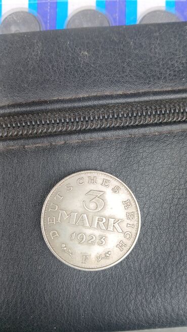 Sikkələr: 3 Reyxsmark, 1923 il, Gümüş, Vəziyyəti: Qənaətbəxş