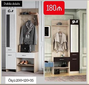 Dəhliz dolabları: Dəhliz dolabı - Ölçü: 200×120×35 sm - Praktik giriş mebeli: paltar — 1