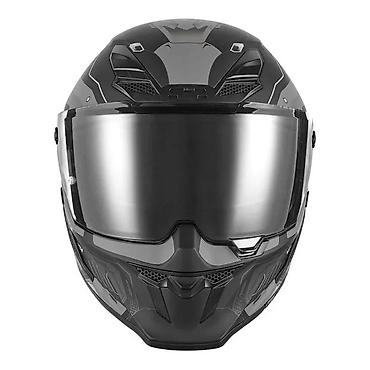 nis size: Integralna moto kaciga – futuristički dizajn, crno‑siva grafika - — 3