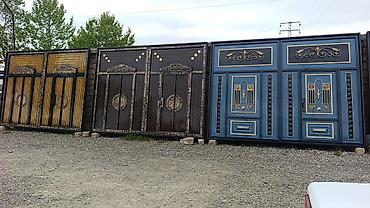Həyət darvazaları: Yeni Dəmir Həyət darvazası, Mexaniki, Qapı ilə, rəng - Qara, Kredit var, Pulsuz quraşdırma, Pulsuz çatdırılma — 9