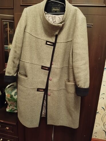 пальто: Пальто 5XL (EU 50), цвет - Серый