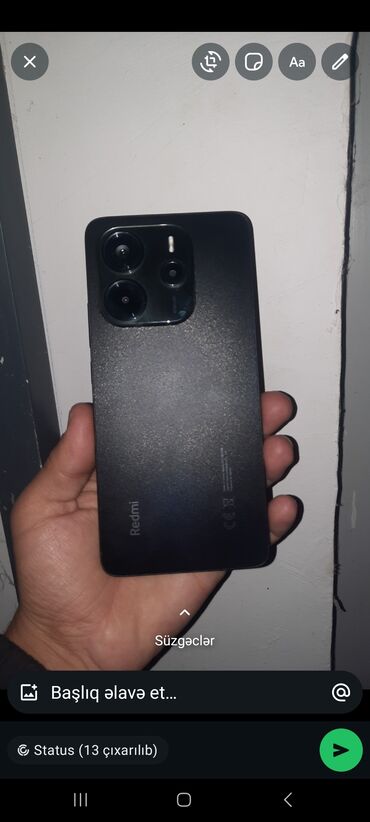 защитный экран для камина: Redmi Note 14, 128 GB, rəng - Qara, Sensor