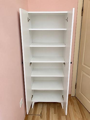 seyf qapi islenmis: Ağ rəngli iki qapılı şkaf - Minimalist dizayn, mat ağ səth - 2 qapı — 1