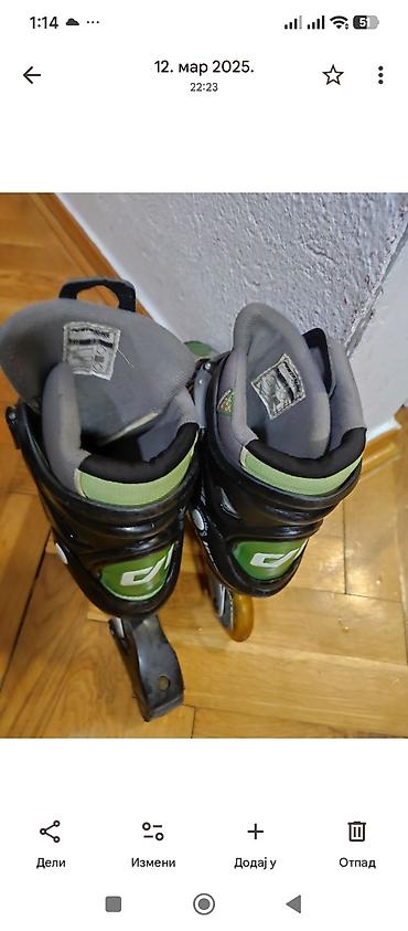 Roleri i rolšue: Roleri Power Slide – inline, 4 točka po cipeli. - Dizajn: crno‑zelena — 5