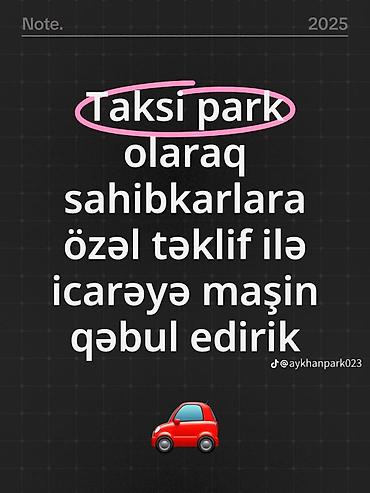 avto icare: Taksi parkı üçün avtomobil icarəsi xidməti - Taksi park olaraq — 1