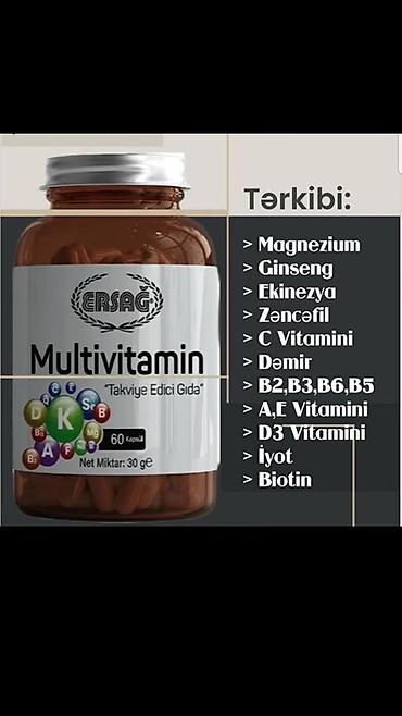 biotin: Ersağ brendindən olan bu multivitamin qida əlavəsi kapsul formasında — 3
