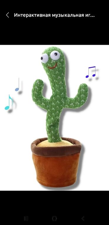 купить говорящий кактус: Танцующий кактус коробкасы менен. Сүйлөсөң кайталайт. Зарядниги бар