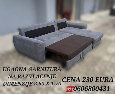 Ugaone garniture: Ugaona garnitura na razvlačenje - Dimenzije: 2.60 x 1.70 m - Siva — 9