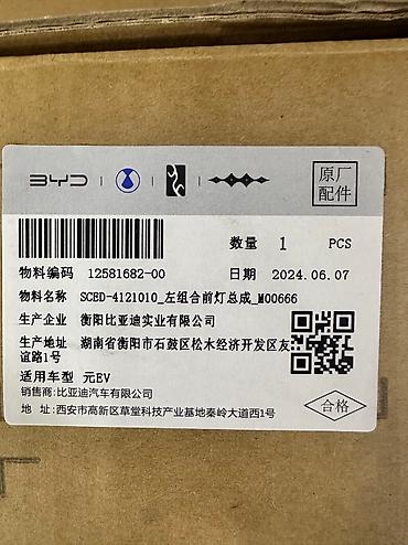 Передние фары: Передняя левая фара BYD 2018 г., Новый, Оригинал, Китай — 10