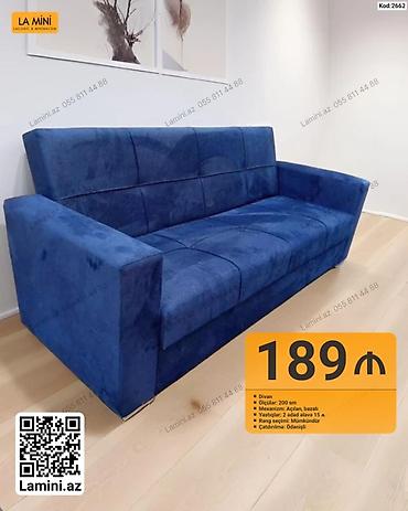 Məhsul: Divan (Kod: 2662) - Ölçü: 200 sm - Mexanizm: Açılan, bazalı
