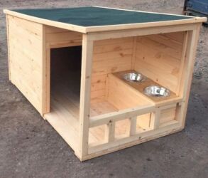 взять собаку из приюта в баку: Taxta it evi – yemək bölməsi ilə - Material: təbii taxta lövhələr