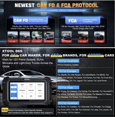 Alati za automobile: Novo- Xtool D6S OBD2 - 30 Resets CAN FD Auto Dijagnostika XTOOL D6S — 8