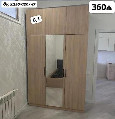 G1 model paltar şkafı - Material: ağac teksturalı laminat - Ön panel
