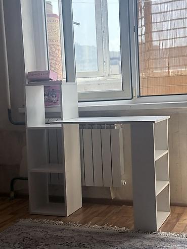 study table: Компьютерный/письменный стол с открытыми полками - Цвет: белый — 2