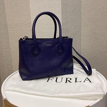 Çantalar: FURLA çantası – klassik tote model - Rəng: tünd bənövşəyi/dərin indigo — 1