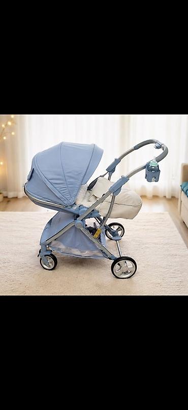 коляска new lux: Прогулочная коляска премиум-класса BabyLux (голубая) - Лёгкая — 3