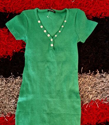 podstava ispod haljine: Bоја - Zelena, Drugi stil, Kratkih rukava