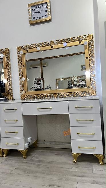 Salon, tibbi mebel: Vizaj/salon üçün makiyaj masası və işıqlı güzgü komplekti - Stil — 3