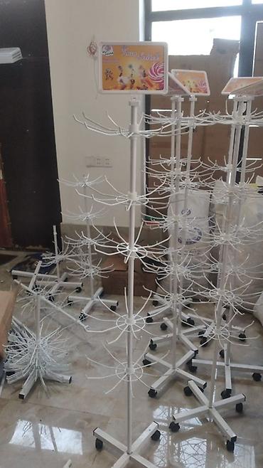 stend vitrin: Lolipop stendi - Material: metal konstruksiya, toz boya ilə ağ rəng — 1