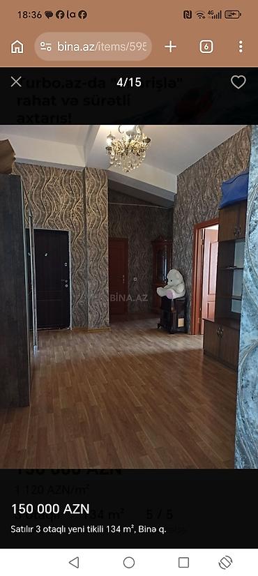 balaxanı satilan evler: 3 otaqlı, Yeni tikili, 134 kv. m — 4