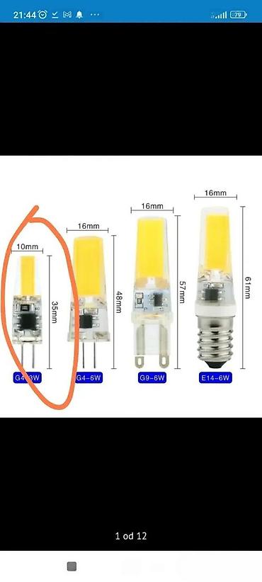 13x20 format: LED sijalica G4 COB 2W 12V. LED COB sijalica G4 2W 12VCena 250-200 — 2