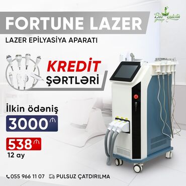 Lazer aparatları: Epilyasiya üçün, Tatto silmə, Karbon pilinq, Diod, Təlim keçirilir