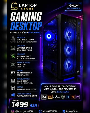 ssd 500gb: 🔥 Oyun həvəskarları üçün əla seçim! 🔥 🖥️ Gaming Desktop – yüksək FPS — 1