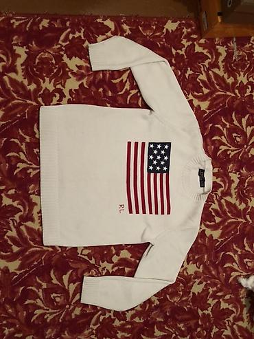ralf lauren: Белый вязаный свитер Ralph Lauren с крупным принтом флага США на — 2