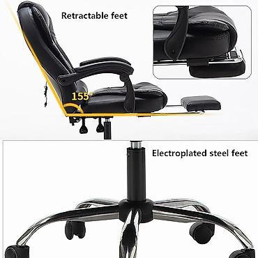 Ofis və oyun kresloları: Yeni, Təkərli, Qolları tənzimlənir, Süni dəri — 6