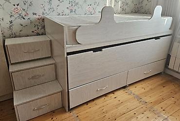 embawood mebelleri: Oğlan və qız üçün, İşlənmiş, Çarpayı, Matras ilə, Siyirməli, DSP — 2