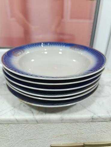 dəsti: Boşqablar, 6 ədədli dəst, rəng - Göy, Farfor — 1