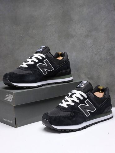 тактические берцы: Кроссовки New Balance 574, классическая модель. - Цвет: чёрный с