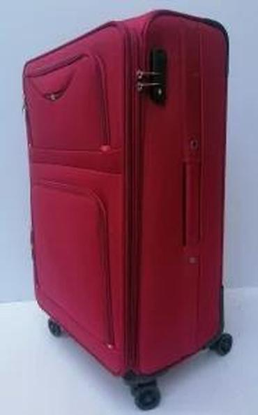 Putni koferi i torbe: Veliki putni kofer na točkiće – tekstilni, crvene boje - Prostrana — 19