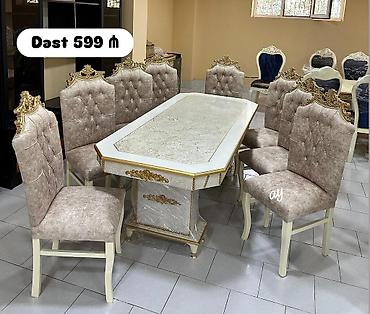 oturacaq: Qonaq otağı üçün, Yeni, Açılmayan, Dördbucaq masa, 6 stul — 3