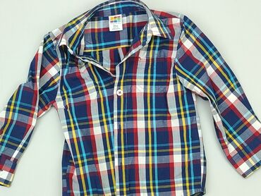 Shirts: Shirt 1.5-2 years, condition - Perfect, pattern - Cell, color - Blue