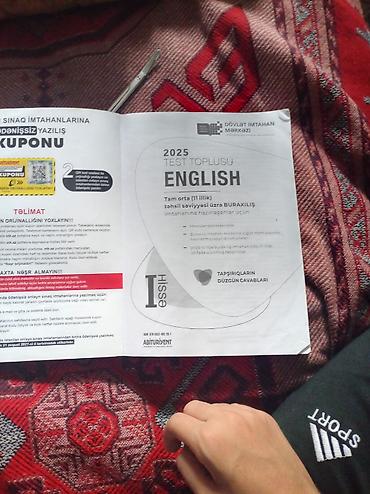 English dili test toplusu satılır 1ci hisse 2025 kitabı yenidir hec lalafo.az -da English dili test toplusu satılır 1ci hisse 2025 kitabı yenidir hec