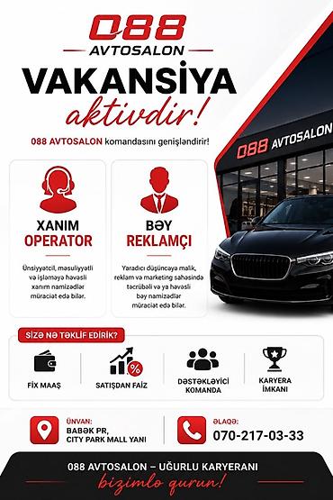 satici axtariram: Çağrı mərkəzi operatoru tələb olunur, Yalnız qadınlar üçün, 18-29 yaş, 1 ildən az təcrübə, Aylıq ödəniş — 1