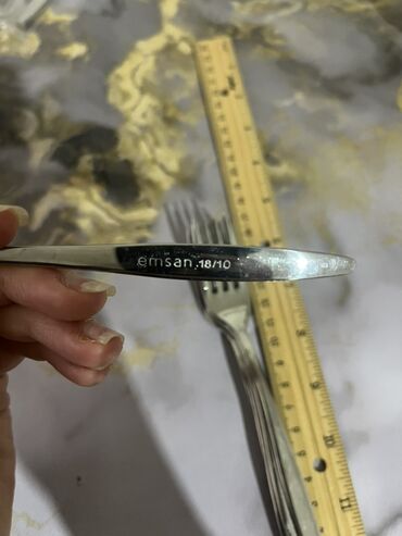 Qaşıqlar: Metal çay qaşıqları dəsti - Material: paslanmayan polad (parlaq — 8