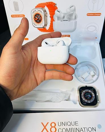 airpods 4 купить: Набор X8 🔥 Смарт-часы Ultra + наушники + аксессуары Идеальный — 6
