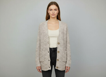 cottonfield sweter: Cream, Women`s knitwear, size S