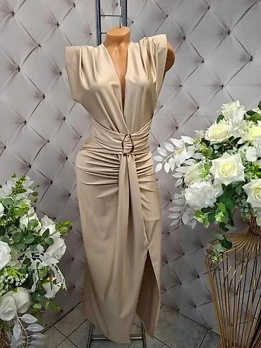 baletanke devojcice: Elegantna midi haljina sa preklopom i ukrasnim pojasom - Model: midi — 1