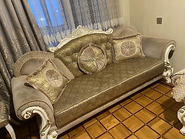 пуф кресло: Klassik üslubda dəbdəbəli dəst: - 3 nəfərlik salon divanı – yumşaq — 2