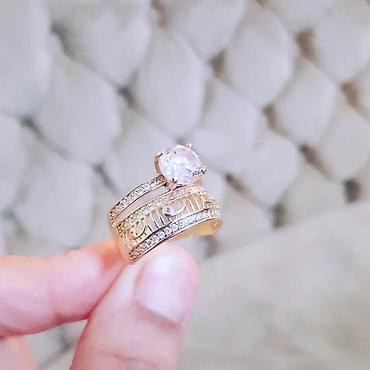 Zərgərlik əşyaları: Nişan, Üzük, Swarovski, Sarı qızıl, 585 Əyar — 2