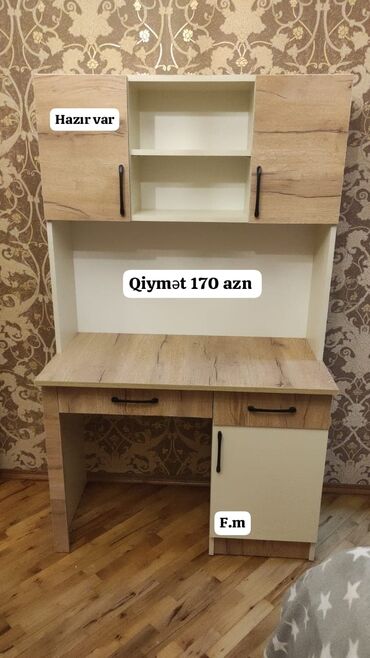 тумба для белья: Yığma kitabxanalı iş/stol dəsti - Üst hissə: iki qapılı dolab və