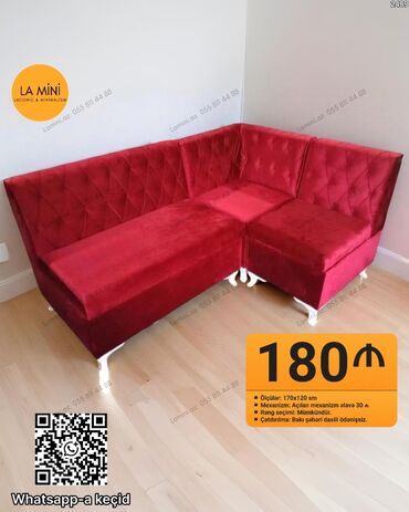 kunc divan uzlukleri: Künc divan, Qonaq otağı üçün, Vеlur parça, Bazasız, Açılan