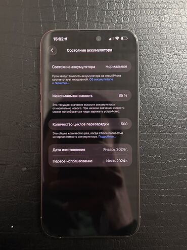 Apple iPhone: IPhone 15 Pro Max, Б/у, 256 ГБ, Серебристый, Коробка, Чехол, 85 % — 7