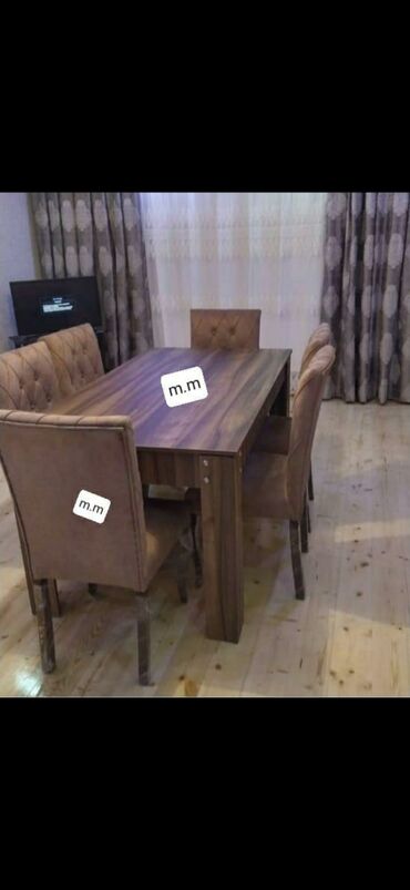 Masa və oturacaq dəstləri: Qonaq otağı üçün, Yeni, Açılmayan, Dördbucaq masa, 6 stul -da lalafo.az — 13 Masa və oturacaq dəstləri: Qonaq otağı üçün, Yeni, Açılmayan, Dördbucaq masa, 6 stul — 13